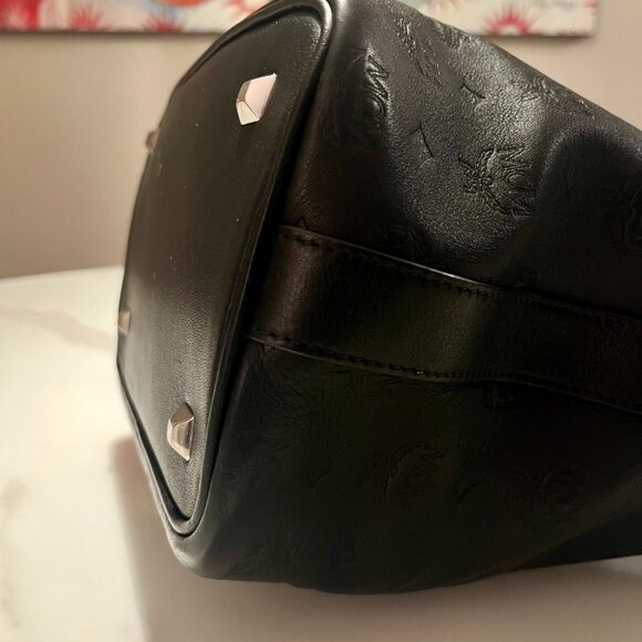 Authentic MCM Essential Monogram Leather Drawstring Bucket Bag + COA - Picture 10 of 16